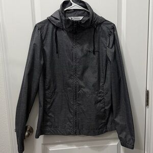 Columbia Women's Rain Jacket Gray Windbreaker Shoulder Hooded Jacket Size M
